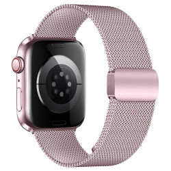 Watchband Hoco WA26 42/44/45/49mm Stainless Steel + Strong Magnetic για Apple Watch series 1/2/3/4/5/6/7/8/9/SE/SE2/Ultra/Ultra2 Rose Pink 45194