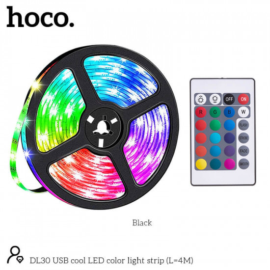 Ταινία LED Hoco. DL30 Plus USB RGB με Τηλεχειριμό 4m 46290