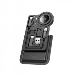 Set Ασύρματου Φορτιστή Hoco CW58 για iWatch 1-9/SE Ultra με Αντάπτορες USB-C σε USB και Lightning Περιέχει Καλώδιο USB-C 10cm 45152