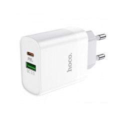 Φορτιστής Ταξιδίου Hoco. DC82 1xUSB-C PD20W 1xUSB-A 18W QC Λευκός 50500