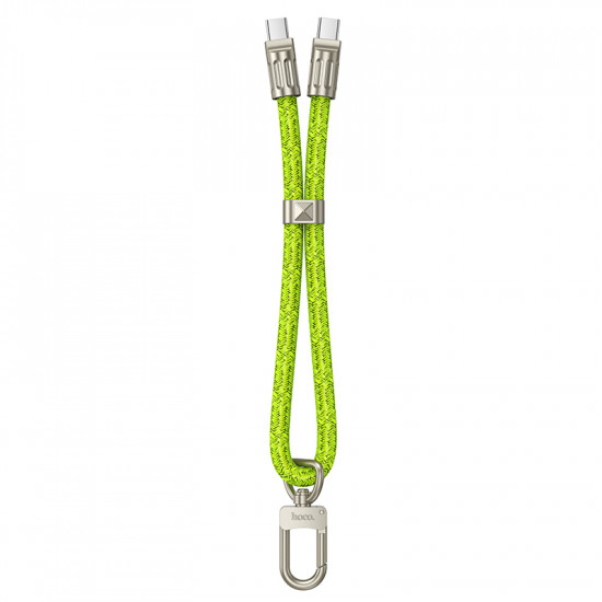 Καλώδιο Φόρτισης/Λουράκι Καρπού Hoco GH5 USB-C σε USB-C 60W 3A Braided Πράσινο 22cm 45703