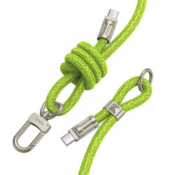 Καλώδιο Φόρτισης/Λουράκι Λαιμού Hoco GH7 USB-C σε USB-C  60W 3A Braided Πράσινο 1.8m 45699