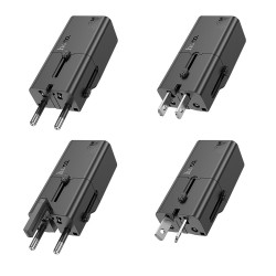 Φορτιστής Ταξιδίου Hoco AC25 Universal Converter US/EU/AU/ UK USB-C PD30W GaN Μαύρος 45680
