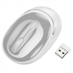 Ασύρματο Ποντίκι Hoco  GM34 Nuevo Dual Mode 1600dpi 2.4GHz 4 Πλήκτρων Λευκό Γκρι 45683