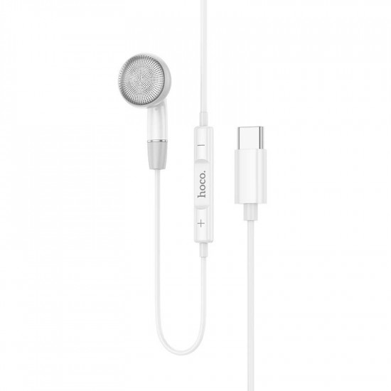 Hands Free Hoco. DM53 Unilateral Earphones USB-C  με Μικρόφωνο και Πλήκτρο Λειτουργίας 1.2m Λευκά Συμβατό με όλες τις Συσκευές 46246