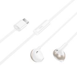 Hands Free Hoco M115 Sagacious USB-C Universal Earphones Hi-Fi Stereo με Μικρόφωνο Λευκά 1.2m 47689