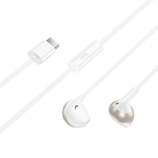 Hands Free Hoco M115 Sagacious USB-C Universal Earphones Hi-Fi Stereo με Μικρόφωνο Λευκά 1.2m 47689