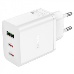 Φορτιστής Ταξιδίου Hoco N50 Scenery GaN 45W με 2 x USB-C και 1 x USB-A  Λευκός 46126