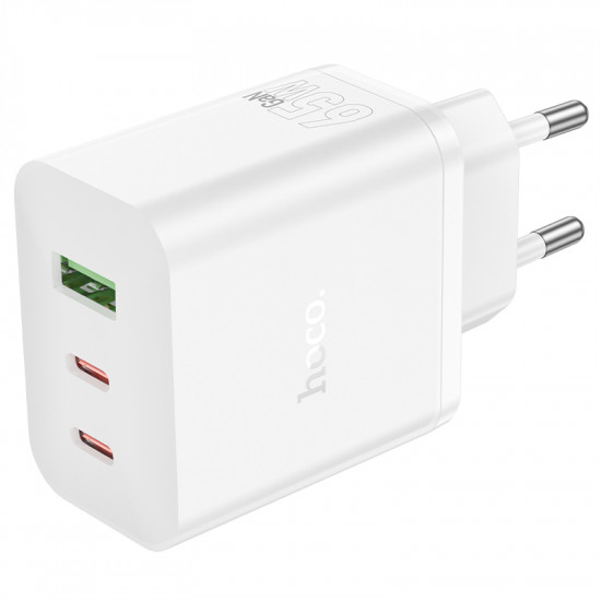 Φορτιστής Ταξιδίου Hoco N51 Scenery PD65W με 2xUSB-C και 1xUSB-A  Λευκός 46124