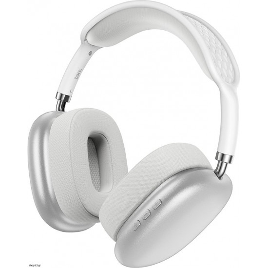 Wireless Ακουστικά Stereo Hoco. ESD15 Max Shadow V5.3 400mAh με υποδοχή Micro SD, Μικρόφωνο και AUX Ασημί 46251