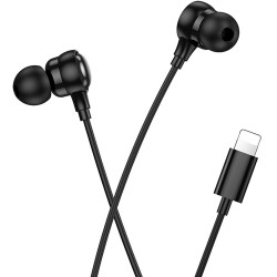 Hands Free Hoco M116 Benevolent με Μικρόφωνο, Βύσμα Lightning Μαύρα 1.2m 46696