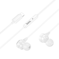 Hands Free Hoco M116 Benevolent με Μικρόφωνο, Βύσμα Lightning Λευκά 1.2m 46697