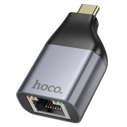 Αντάπτορας  Hoco UA35 USB-C σε RJ45 OTG 100Mbps Γκρι 46185