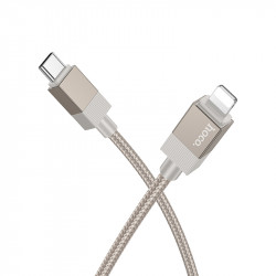 Καλώδιο Hoco X110 Honorific USB-C σε Lightning 27W Braided Χρυσό 1m 46202