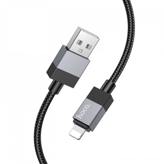Καλώδιο Hoco X110 Honorific USB-A σε Lightning 2.4A Braided Μαύρο 1m 46205
