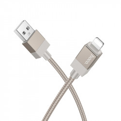 Καλώδιο Hoco X110 Honorific USB-A σε Lightning 2.4A Braided Χρυσό 1m 46206