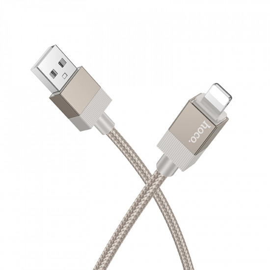 Καλώδιο Hoco X110 Honorific USB-A σε Lightning 2.4A Braided Χρυσό 1m 46206