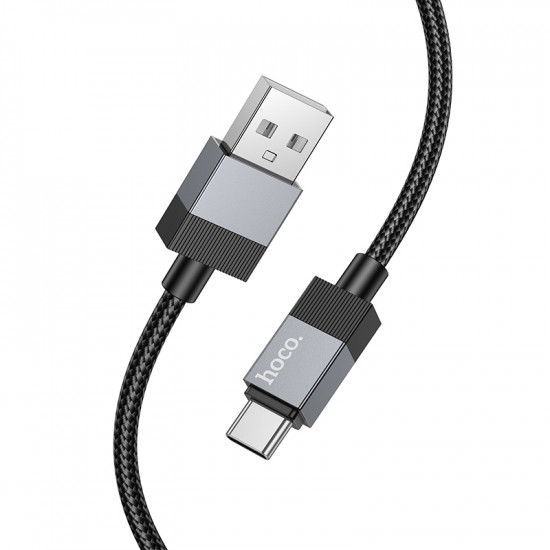 Καλώδιο Hoco X110 Honorific USB-A σε USB-C 3A Braided Μαύρο 1m 46207