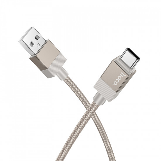 Καλώδιο Hoco X110 Honorific USB-A σε USB-C 3A Braided Χρυσό 1m 46208
