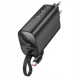 Power Bank Hoco J148 Handy 5000mAh PD20W QC3.0A Φορτιστής με 1xUSB-C και Καλώδιο Type-C Μαύρο 46788