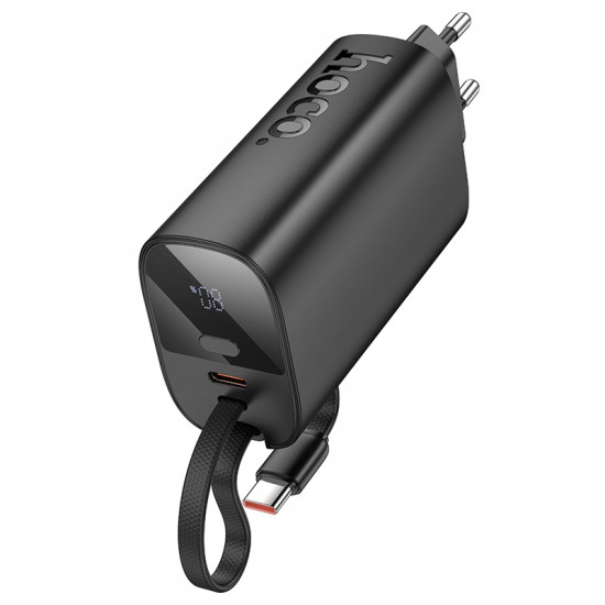 Power Bank Hoco J148 Handy 5000mAh PD20W QC3.0A Φορτιστής με 1xUSB-C και Καλώδιο Type-C Μαύρο 46788