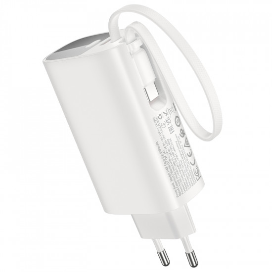 Power Bank Hoco J148 Handy 5000mAh PD20W QC3.0A Φορτιστής με 1xUSB-C και Καλώδιο Type-C Λευκό 46789