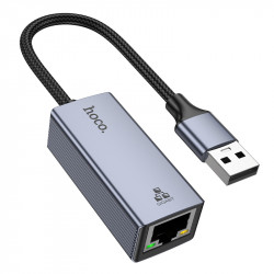 Αντάπτορας  Hoco UA37 USB-Α σε RJ45 OTG 10/100/1000Mbps 12cm Γκρι 46227