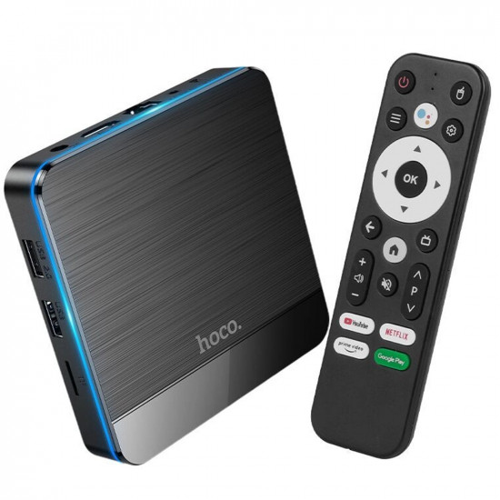Hoco. DQ07 Primo TV Box 4K UHD 60Fps με WiFi RJ45 4GB RAM + 64GB ROM v5.0 Android 9 Δεν είναι συμβατό με εφαρμογές CosmoteTV και Netflix. 47071