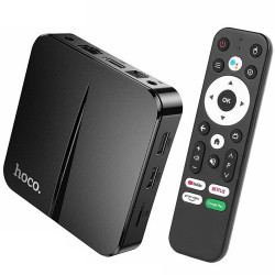 Hoco. DQ09 Barco TV Box 4K UHD 60Fps με WiFi RJ45 4GB RAM + 64GB ROM v5.0 Android 12 Δεν είναι συμβατό με τις εφαρμογές Cosmote TV και Netflix. 47070