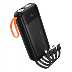 Power Bank Hoco  J151A Spirit 20000mAh με 4 Καλώδια Φόρτισης, Φακό και LED Ένδειξη Μαύρο 46795