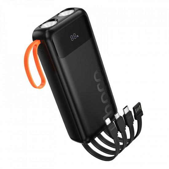 Power Bank Hoco  J151A Spirit 20000mAh με 4 Καλώδια Φόρτισης, Φακό και LED Ένδειξη Μαύρο 46795