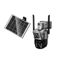 Εξωτερική Smart 4G Κάμερα Ασφαλείας Hoco. DI76 Feather Solar  Full HD IP65 355° Διπλή Κάμερα Αμφίδρομη Επικοινωνία και Ανίχνευση Κίνησης Λειτουργει μόνο με SIM Nova 47816