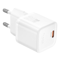 Φορτιστής Ταξιδίου Hoco N64 Ingenious GaN με 1 Εξόδο Φόρτισης USB-C PD20W 5V 3.0A Λευκός 47730