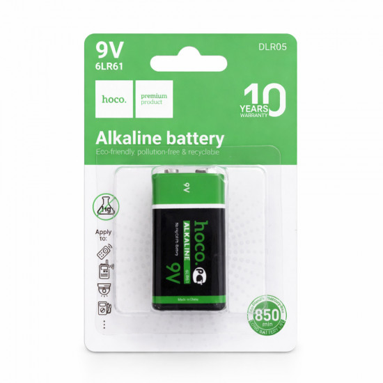 Μπαταρία Power Alkaline Hoco. DLR05 6LR61 size 9V Τεμ. 1 50492