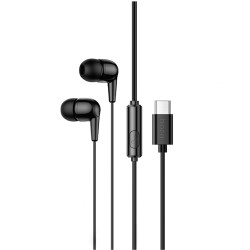 Hands Free Hoco M97 Enjoy Universal Earphones Stereo Bass USB-C με Μικρόφωνο Συμβατά με Όλες τις Συσκευές USB-C Μαύρο 1.2m 47720