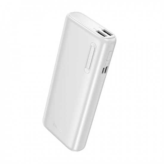Power Bank Hoco J158A Runner 10000mAh Fast Charge 5V/2A Slim με 2xUSB-A 1xUSB-C 1xMicro USB και LED Ένδειξη Μπαταρίας Λευκό 50293