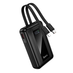 Power Bank Hoco J162 Full Power 10000mAh PD20W+22.5W QC με Θύρες USB+USB-C Ενσωματωμένα Καλώδια USB+Lighting και LED Ένδειξη Μπαταρίας Μαύρο 50355