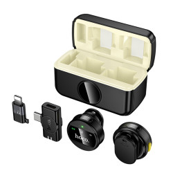 Σετ Μικρόφωνα Πέτου Hoco L22 Bright Μαγνητικό με Αμφίδρομο Μικρόφωνο 80mAh 6hr Χρήσης και Θήκη Φόρτισης Μαύρο 50330