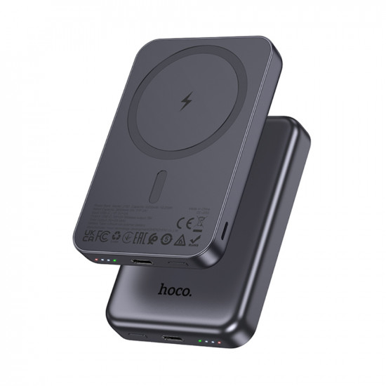 Power Bank Hoco J160 5000mAh με Ασύρματη Φόρτιση 5W και Έξοδο USB-C 5V/2A και LED Ένδειξη Μπαταρίας Μαύρο 47670