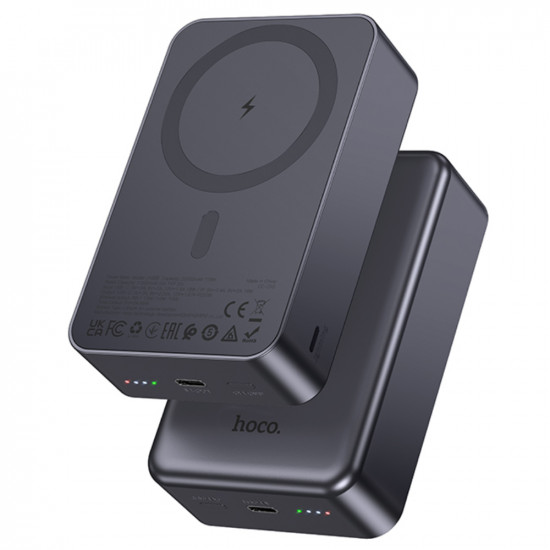 Power Bank Hoco J160B 20000mAh PD20W QC3.0 1xUSB-C με Ασύρματη Φόρτιση 15W και LED Ένδειξη Μπαταρίας Μαύρο 49833