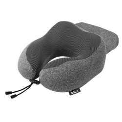 Μαξιλάρι Ταξιδίου Hoco HX70 U-Shaped με Memory Foam με Λουράκι και Θήκη Μεταφοράς Γκρι 50287