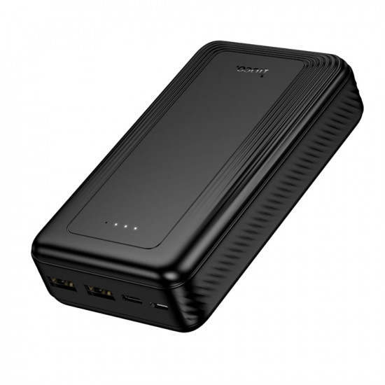 Power Bank Hoco J165A 20000mAh 2xUSB-A 1xUSB-C 1xMicro USB 5V/2A και LED Ένδειξη Μπαταρίας Μαύρο 50389