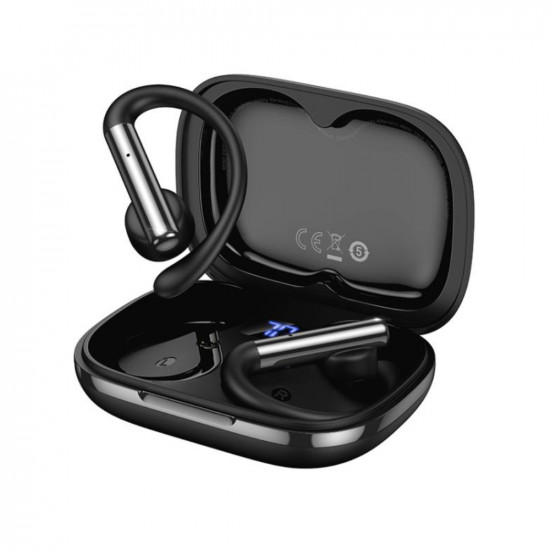 Wireless Hands Free Hoco EW206 Mist TWS v6.0 400mAh 4  Ώρες Ομιλίας Τεχνολογία True Bass και Θήκη Φόρτισης με LED Ένδειξη Μπαταρίας Μαύρα 50462