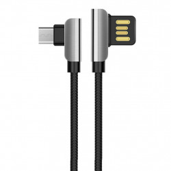 Καλώδιο σύνδεσης Hoco U42 Exquisite Steel USB σε Micro-USB Fast Charging 2.4A Μαύρο 1.2m 24462