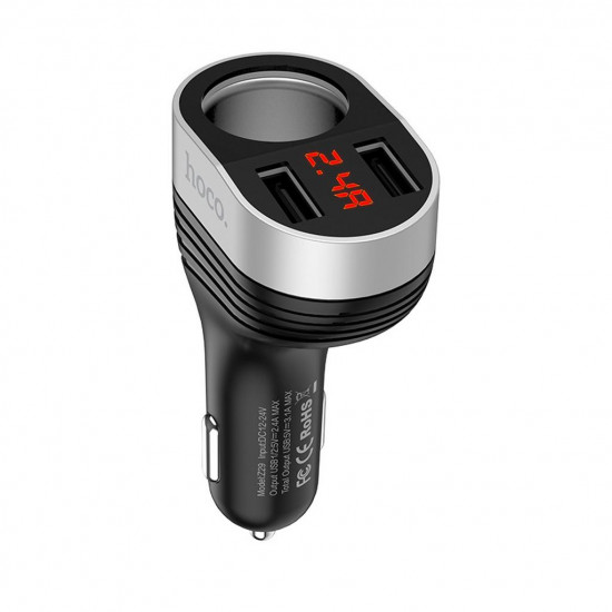 Φορτιστής Αυτοκινήτου Hoco Z29 Regal Dual USB Fast Charge 5V/3.1A με υποδοχή αναπτήρα Μαύρος 25202