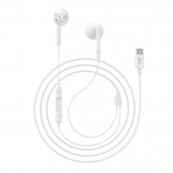 Hands Free Hoco L10 Earphones Stereo USB-C Συμβατά με Συσκευές USB-C Xiaomi Huawei Oppo Google Pixel  Άσπρο 1.2μ 24842