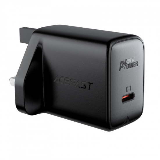 Φορτιστής Ταξιδίου Acefast A4 Fast Charging USB-C PD20W Μαύρος με UK Plug 39905