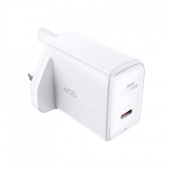 Φορτιστής Ταξιδίου Acefast A4 Fast Charging USB-C PD20W Λευκός με UK Plug 39904