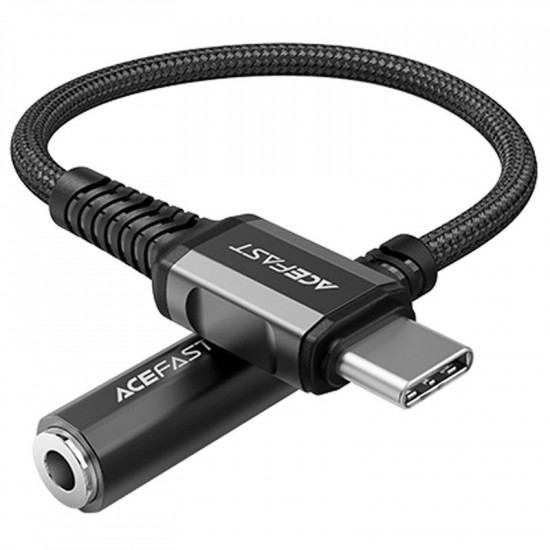 Καλώδιο σύνδεσης Acefast C1-07 USB-C σε 3.5mm Θηλυκό Braided  Μαύρο 18cm 37411