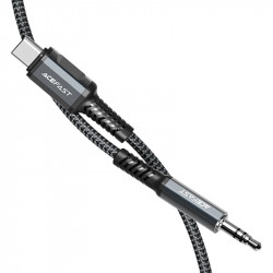 Καλώδιο σύνδεσης Acefast Μεταλλικό C1-08 USB-C σε 3.5mm Αρσενικό Braided Γκρι 1.2m 39361